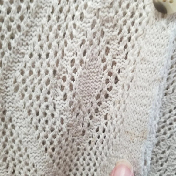 FREE people cotton knit long cream button cardigan XS - Picture 9 of 13